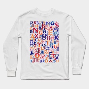 Hand lettering Alphabet v02 Long Sleeve T-Shirt